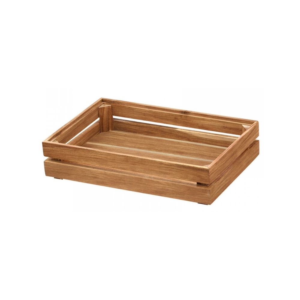 UBS07-11-WG2.jpg GB - WOODEN CRATE ELEMENT ACACIA WENGE GN 1/1 53 x 32.5 x 10 CM - Image 1