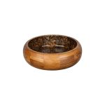 BUFFET CHOICE - ACACIA WOODEN BOWL BLACK DESIGN 25 x 7.6 CM