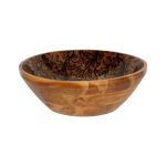 BUFFET CHOICE - ACACIA WOODEN CONICAL BOWL BLACK DESIGN 35 x 11.4 CM