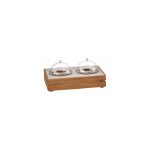 GB - CRATE COOLING BOWLS MODULE 2 x 2.5 L GN 1/1 SOLID ACACIA WOOD PLUS FROST ACRYLIC BASE