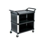 BNOV - CLOSED THREE SIDES THREE LEVEL TROLLEY BLACK 102 x 50 x 96 CM