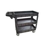 GTSA - HEAVY DUTY BLACK PLASTIC TROLLEY 3 LEVELS 103 x 45 x 86 CM