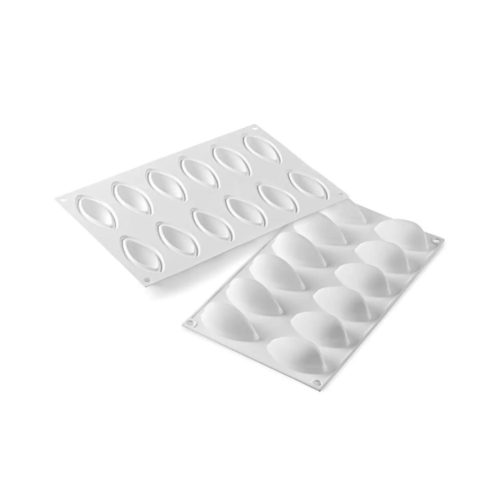 36.187.87.0065.jpg SILIKOMART - QUENELLE 24 SILICONE MOULD WHITE 63 x 29 MM H: 28 MM / 12 x 24 ML - Image 1
