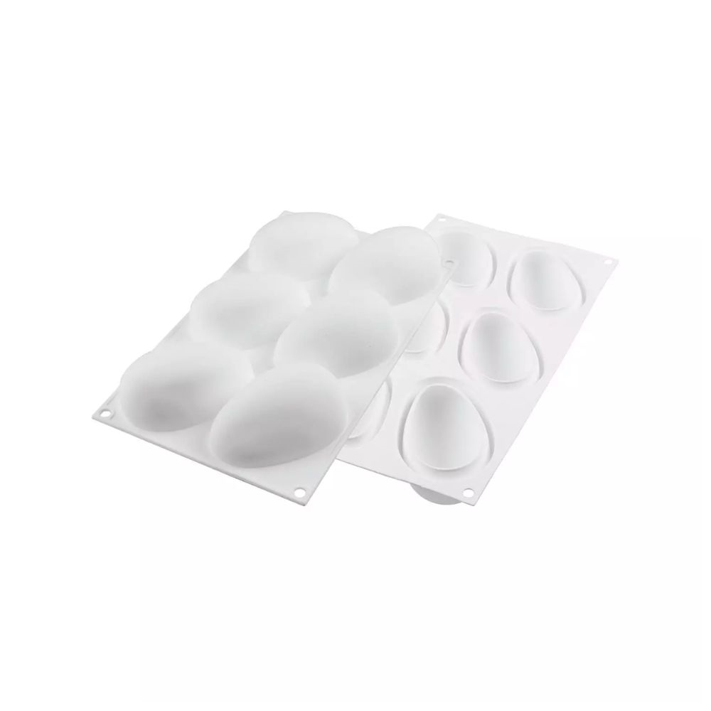 36.253.87.0065.jpg SILIKOMART - MANGO 130 SILICONE MOULD WHITE 93 x 57 MM H: 42 MM + CUTTER - Image 1