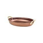 GTSA - OVAL PLATTER MATT COPPER WITH BRONZE HANDLES 24.5 x 18 x 4 CM