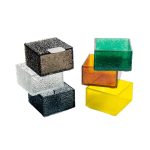 GLS - GLASS BENDO BOX SQUARE YELLOW 10.5 x 10.5 x 6 CM