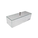 GLS - GLASS CLOCHE RECTANGULAR WITH INOX KNOB 23.5 x 8.5 x 7 CM - Image 2