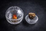 RAW - CRACKLED GLASS BOWL WITH LID TRANSPARENT 12 CM - Image 2