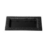 GLS - GRANIGLIA BLACK RIM GLASS PLATTER RECTANGULAR 29.5 x 14.5 CM