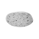 GLS - TERRAZZO FLAKES GREY GLASS CLAM PLATE 27 CM