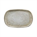 CV - BROWN PEPPER STEP OVAL PLATTER 34 x 22 CM