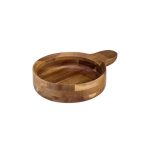 XM - ACACIA WOODEN ROUND PRESENTATION PLATTER 23 x 17.5 x 5 CM