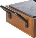 WAS - BREAD AND BUTTER WOODEN BASKET WITH SLATE PLATE 24 x 15 CM - Image 3
