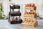 LEONE - BLACK BAMBOO 3 BASKET STAND 33 x 30 x 41 CM - Image 2