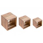 LEONE - ACACIA WOODEN CUBE RISER SET 3 PCS 13/18/23 CM
