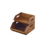 LEONE - STORAGE BASKET ACACIA WOOD SET 2 PCS 25.4 x 21 x 9.4 / 25.4 x 30.5 x 13.3 CM