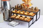 TC - RECTANGULAR WOOD AND STEEL RISERS SET OF 3 - 56 x 20.5 x 20.5 CM - Image 2