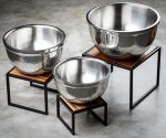 TC - SQUARE WOOD AND STEEL RISERS SET OF 3 - 26 x 26 x 20.5 CM - Image 5