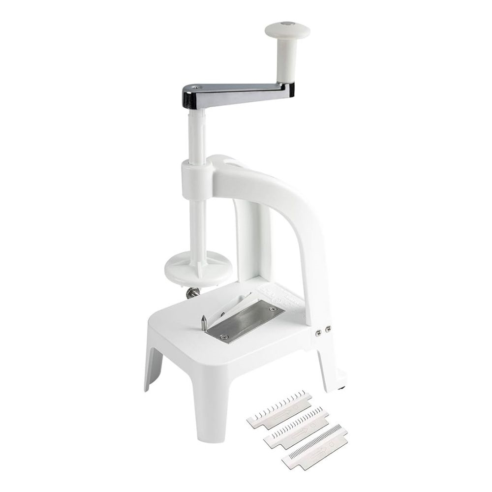 BN-8W.jpg BENRINER - PROFESSIONAL JAPANESE SPIRALIZER VERTICAL TYPE PLASTIC WHITE WITH 3 ST/ST BLADES - Image 1