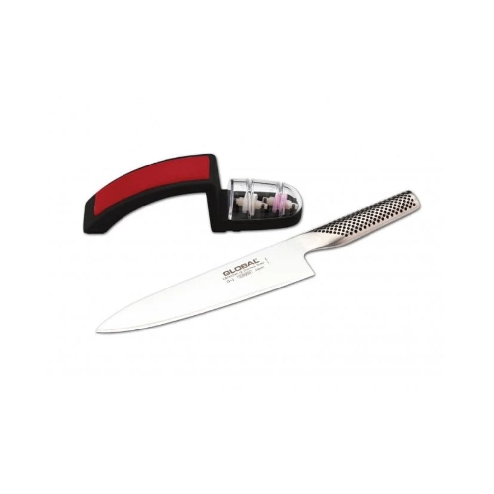 G-2220BR.jpg GLOBAL - SET OF G-2 CHEFS KNIFE AND 220/BR MINOSHARP KNIFE SHARPENER - Image 1