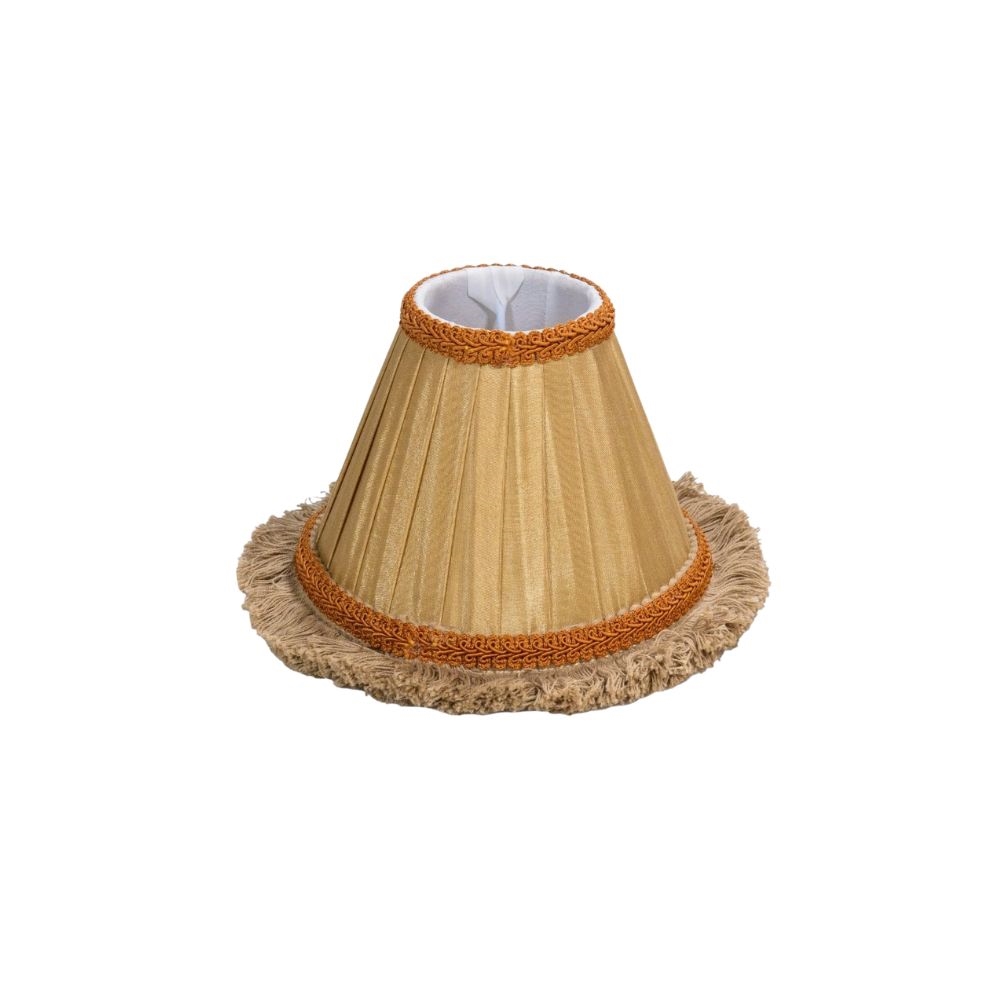 TL2063.jpg STYLE - LAMP SHADE BEIGE FRINGE 15 x 11 CM - Image 1