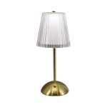 NOV - TABLE LAMP CONICAL HEAD RECHARGEABLE PLEXI CLEAR/GOLD 12 x 30 CM / LAMP19