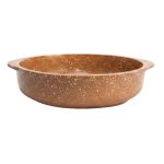 TOPGRES - STONEWARE CERAMIC TAJINE / 29.5 x 23 CM - 350 CL / 2 HANDLES / BROWN STONE NO LID