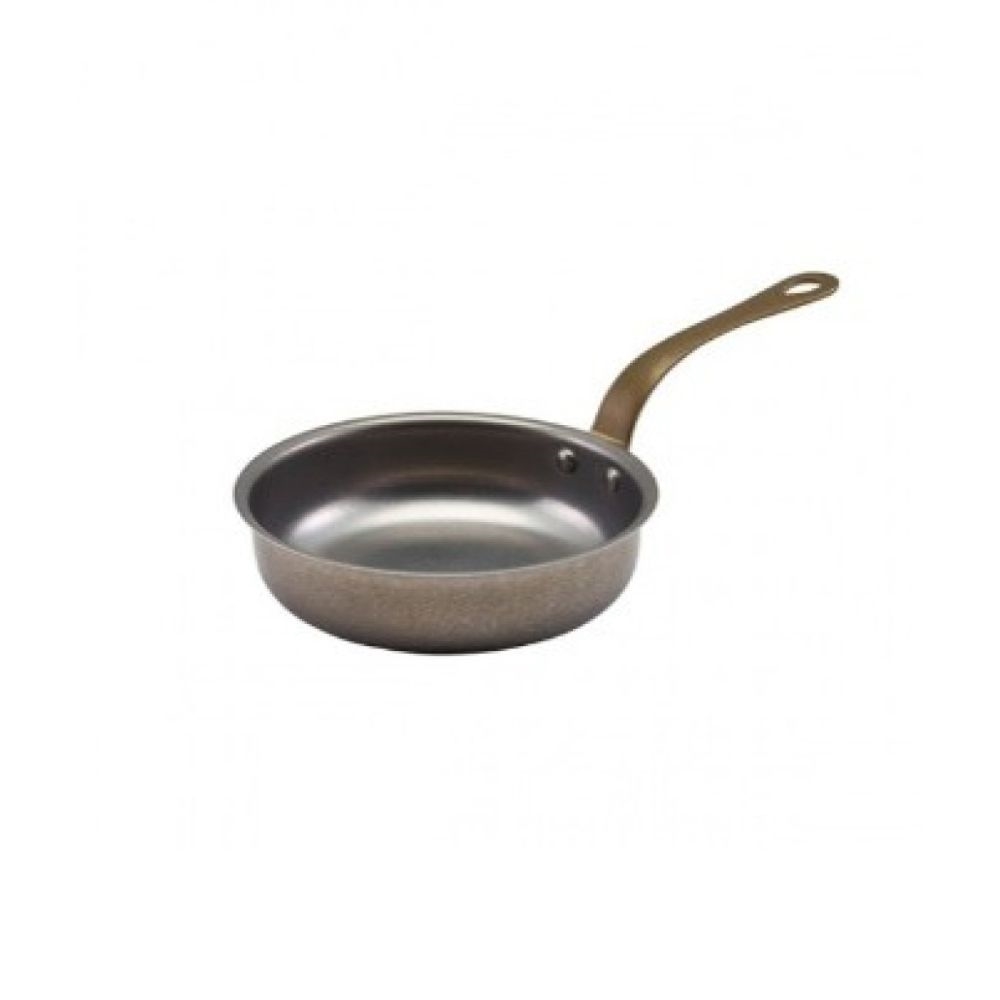 53-974.jpg GTSA - SERVING PAN VINTAGE MATT SILVER WITH BRONZE HANDLE 15.5 x 4 CM - Image 1
