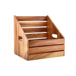 GENWARE - ACACIA WOOD ANGLED CRATE GN 1/2 32.5 x 26.5 x 32 CM