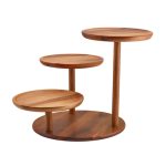 GENWARE - ACACIA WOOD 3 TIER ⌀25 CM PLATFORM RISER 50 x 50 x 37.5 CM
