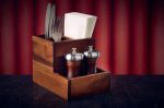 GENWARE - ACACIA WOOD 4 COMPARTMENT TABLE CADDY 20 x 14.5 x 14.5 CM - Image 2