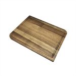 XM - ACACIA WOODEN SERVING BOARD RECTANGULAR WITH GROOVE 37 x 28 x 1.6 CM