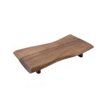 XM - ACACIA WOODEN SERVING BOARD FOOTED IRREGULAR 35 x 20 x 5.8 CM