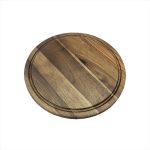 XM - ACACIA WOODEN SERVING BOARD ROUND WITH GROOVE 33 x 1.5 CM