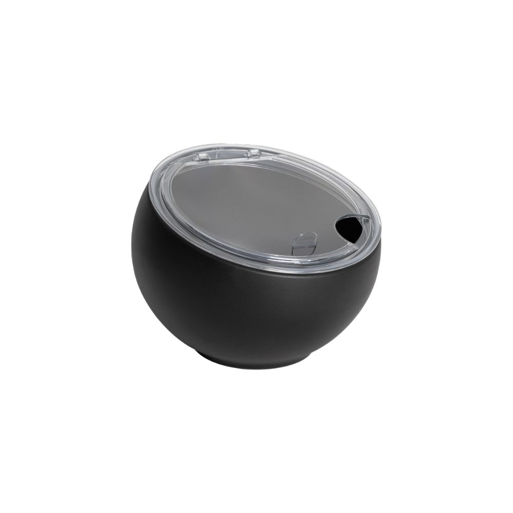 28-6051.jpg GTSA - ORB MELAMINE BOWL BLACK MATT WITH CLEAR LID 16.7 x 12.2 CM / 990 ML - Image 1