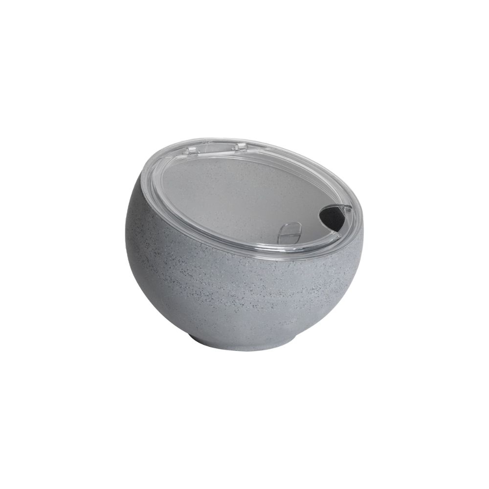 28-6053.jpg GTSA - ORB MELAMINE BOWL GREY WITH CLEAR LID 16.7 x 12.2 CM / 990 ML - Image 1