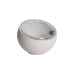 GTSA - ORB MELAMINE BOWL STONE WITH CLEAR LID 20 x 14.6 CM / 1.6 L