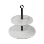 ESPIEL - MARBLE ETAGERE 2-TIER WHITE 25 x 26 CM