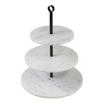 ESPIEL - MARBLE ETAGERE 3-TIER WHITE 30 x 36 CM