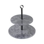 ESPIEL - MARBLE ETAGERE 2-TIER BLACK 25 x 26 CM
