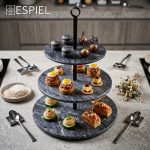 ESPIEL - MARBLE ETAGERE 3-TIER BLACK 30 x 36 CM - Image 2