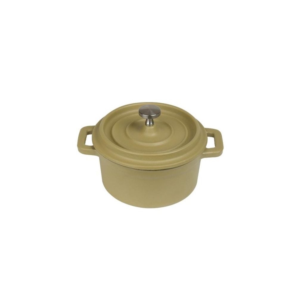 SAC103.jpg ESPIEL - VOLCANO ENAMELLED CAST IRON MINI CASSEROLE GREEN 10 x 8 CM / 250 ML - Image 1