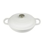 ESPIEL - VOLCANO ENAMELLED CAST IRON LOW CASSEROLE WHITE 30 x 14 CM / 3.2 L