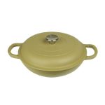ESPIEL - VOLCANO ENAMELLED CAST IRON LOW CASSEROLE GREEN 30 x 14 CM / 3.2 L
