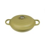 ESPIEL - VOLCANO ENAMELLED CAST IRON LOW CASSEROLE GREEN 27 x 12 CM / 2.2 L