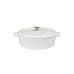 ESPIEL - VOLCANO ENAMELLED CAST IRON OVAL MINI CASSEROLE WHITE 16 x 9.5 x 7.5 CM / 300 ML