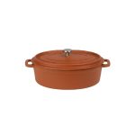 ESPIEL - VOLCANO ENAMELLED CAST IRON OVAL MINI CASSEROLE RED 16 x 9.5 x 7.5 CM / 300 ML