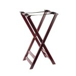 TC - TRAY STAND MAHOGANY WOODEN DARK BROWN 43 x 43 x 81.5 CM