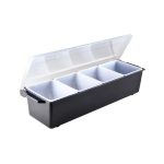 JD - BLACK CONDIMENT HOLDER 4 COMPARTMENT 50 x 16 x 12 CM