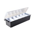 JD - BLACK CONDIMENT HOLDER 6 COMPARTMENT 50 x 16 x 12 CM